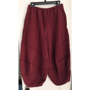 Wide Leg Balloon Jogger Sweatpants 95% Cotton Drawstring Waist Tapered Ankle